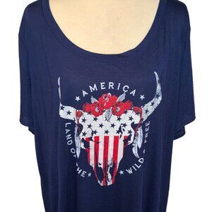 NWT - Fifth Sun Land of The Wild & Free Skull Tee